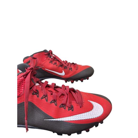 Nike 12.5 Men Red Black Alpha Pro 2 TD Bred Cleat Football Sport Field Grass - Picture 6 of 15